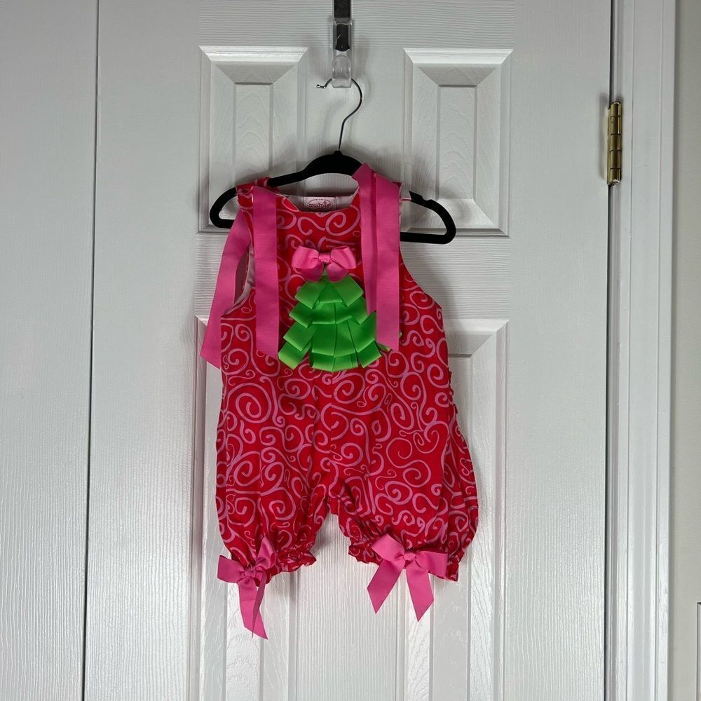 Mudpie Girls Christmas Romper Size 0/6m